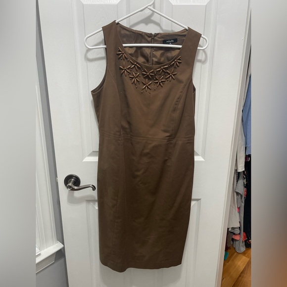 Rafaella Brown Sleeveless Embellished Sheath Dress size 10 - Picture 1 of 10